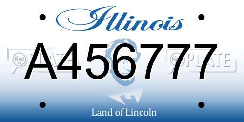 A456777 Illinois License Plate