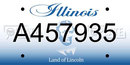 A457935 Illinois License Plate