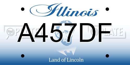 A457DF Illinois License Plate