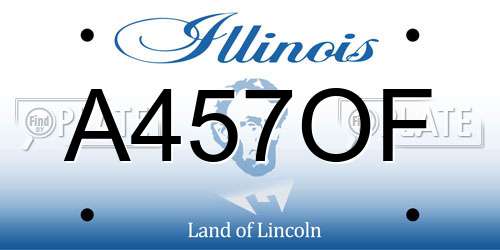 A457OF Illinois License Plate