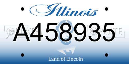 A458935 Illinois License Plate