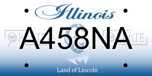 A458NA Illinois License Plate