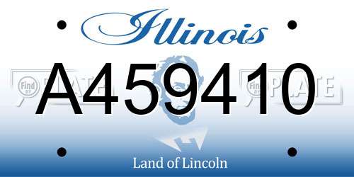 A459410 Illinois License Plate