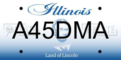 A45DMA Illinois License Plate