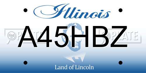 A45HBZ Illinois License Plate
