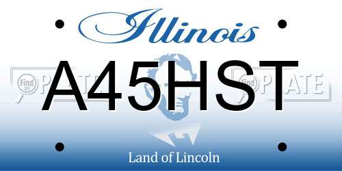 A45HST Illinois License Plate