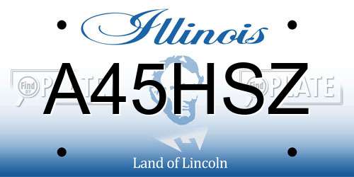A45HSZ Illinois License Plate