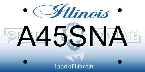 A45SNA Illinois License Plate