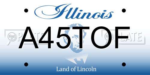 A45TOF Illinois License Plate
