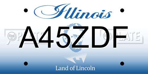A45ZDF Illinois License Plate