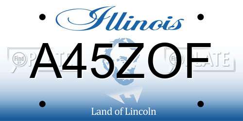 A45ZOF Illinois License Plate
