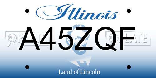A45ZQF Illinois License Plate