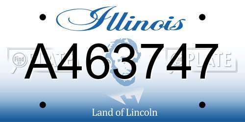 A463747 Illinois License Plate