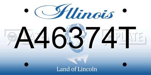 A46374T Illinois License Plate