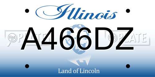 A466DZ Illinois License Plate
