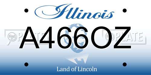 A466OZ Illinois License Plate