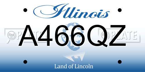 A466QZ Illinois License Plate