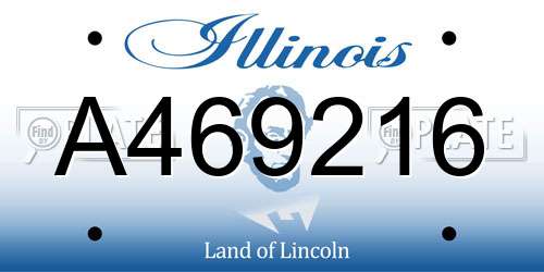 A469216 Illinois License Plate