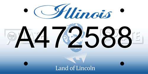A472588 Illinois License Plate