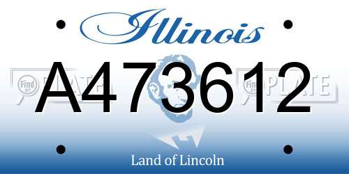 A473612 Illinois License Plate