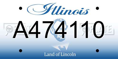 A474110 Illinois License Plate