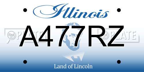 A477RZ Illinois License Plate