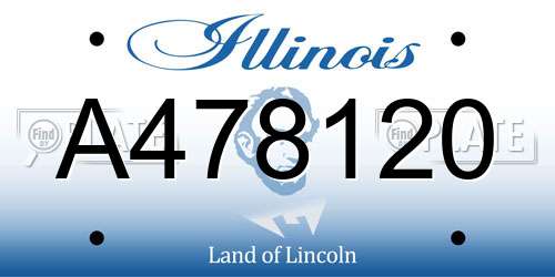 A478120 Illinois License Plate