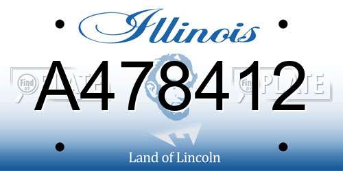 A478412 Illinois License Plate