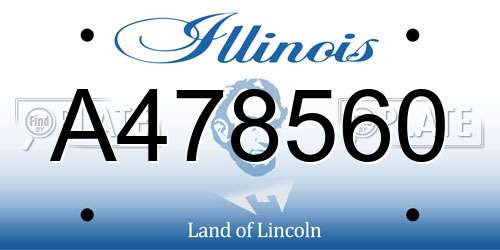 A478560 Illinois License Plate