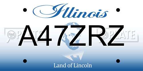 A47ZRZ Illinois License Plate