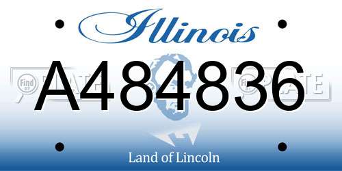 A484836 Illinois License Plate