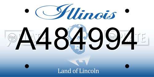 A484994 Illinois License Plate