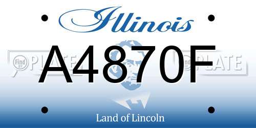 A4870F Illinois License Plate