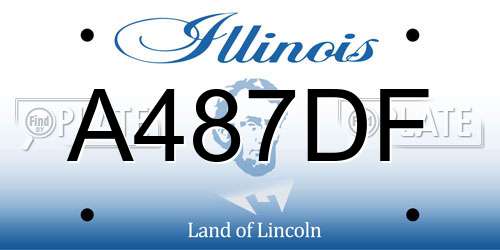 A487DF Illinois License Plate