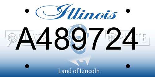 A489724 Illinois License Plate