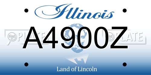 A4900Z Illinois License Plate