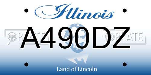 A490DZ Illinois License Plate