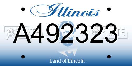 A492323 Illinois License Plate