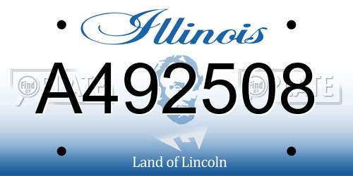 A492508 Illinois License Plate