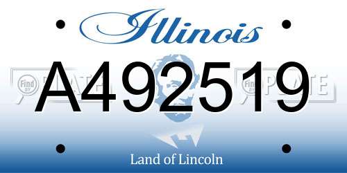 A492519 Illinois License Plate