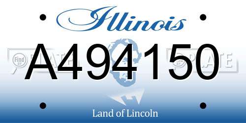 A494150 Illinois License Plate