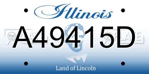 A49415D Illinois License Plate