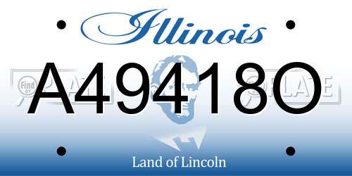 A49418O Illinois License Plate