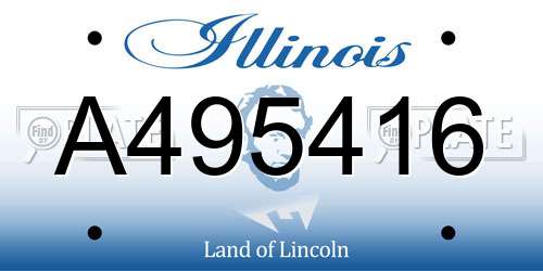 A495416 Illinois License Plate