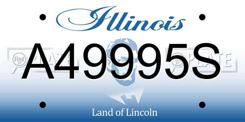 A49995S Illinois License Plate