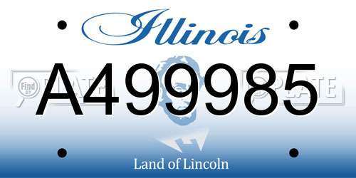 A499985 Illinois License Plate