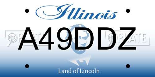 A49DDZ Illinois License Plate