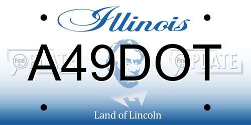 A49DOT Illinois License Plate