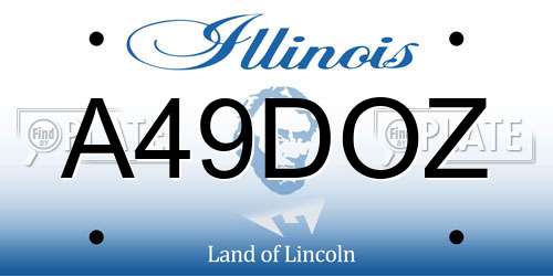 A49DOZ Illinois License Plate