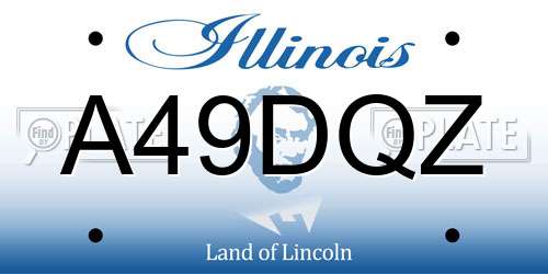 A49DQZ Illinois License Plate